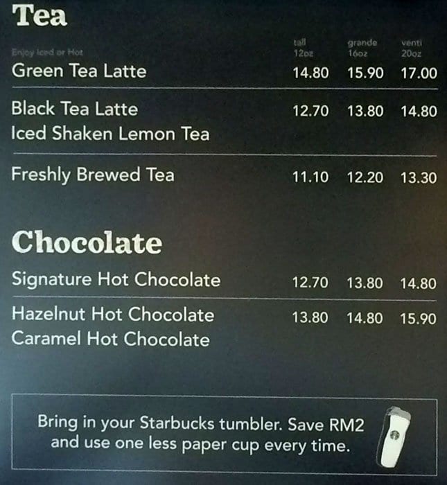 minuman di starbucks