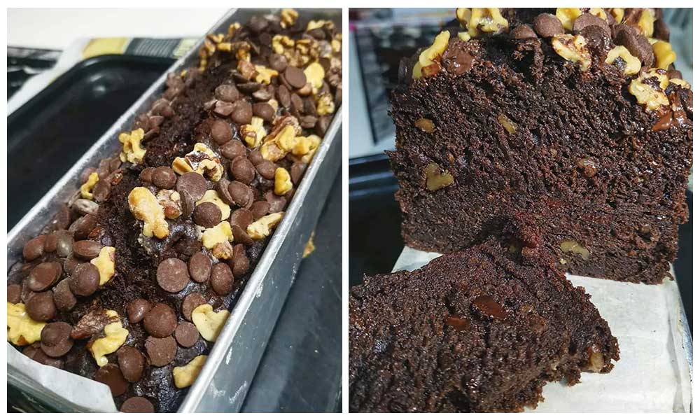 Resepi Mudah Kek Pisang Coklat Kluster Yang Moist & Sangat Sedap ,Tanpa