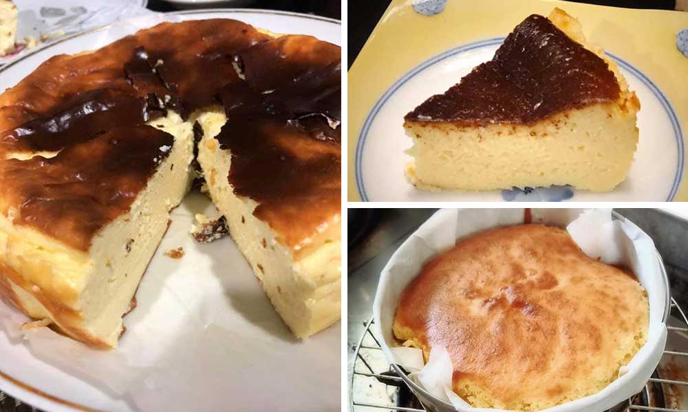 cara buat burn cheese cake