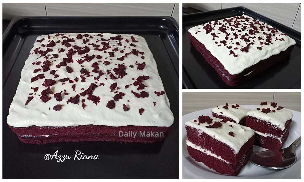 resepi kek red velvet moist