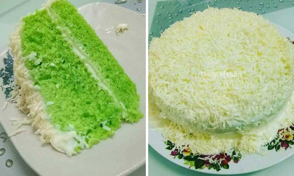 kek keju pandan leleh