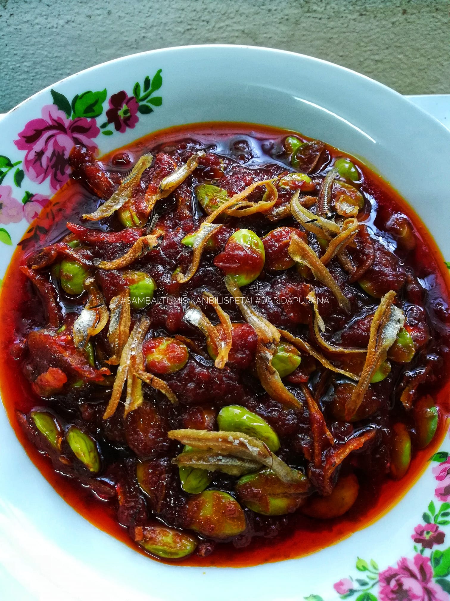 sambal tumis ikan bilis petai