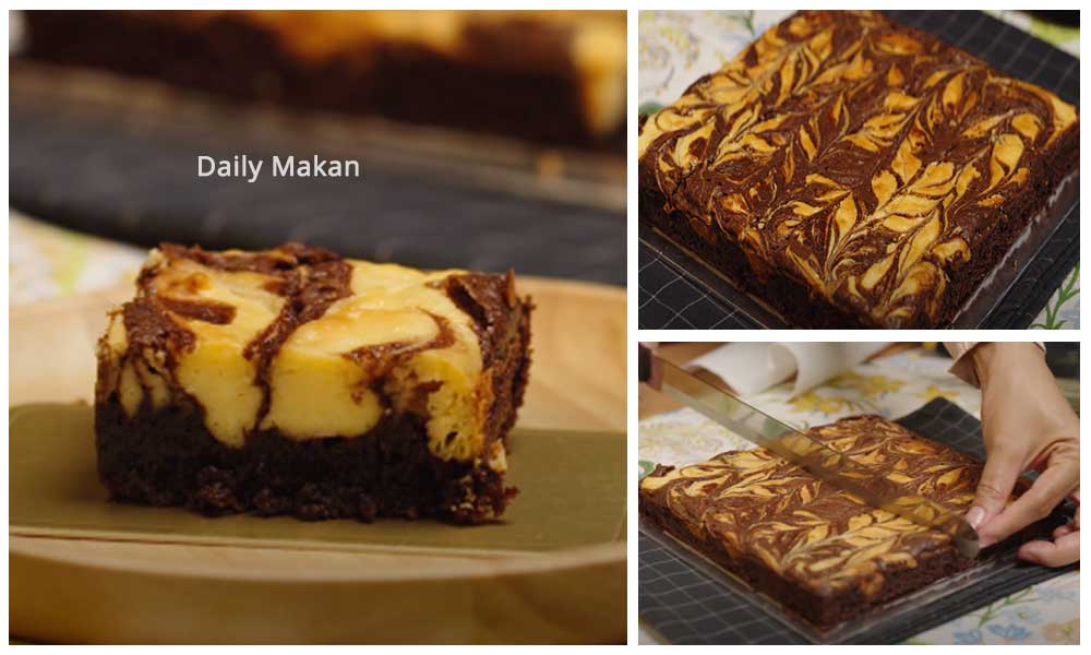 resepi cheesecake brownies