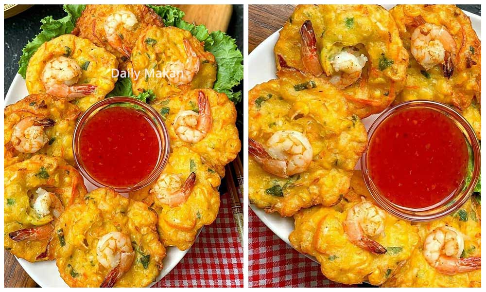 Resepi cucur jagung udang