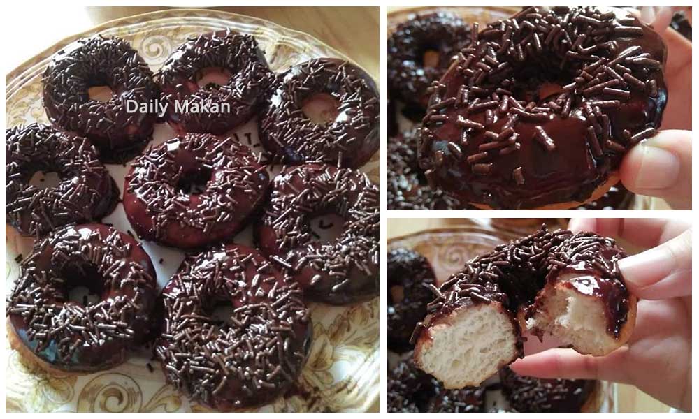 resepi donut coklat