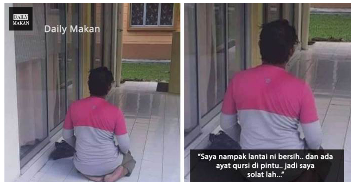 abang-foodpanda-solat-di-lantai