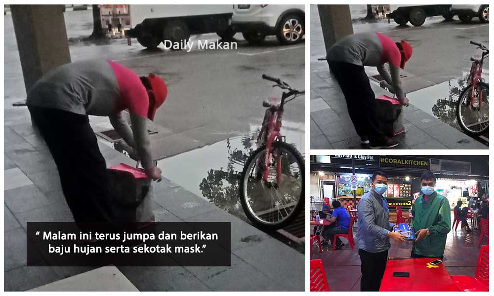 Foodpanda kayuh basikal dalam hujan