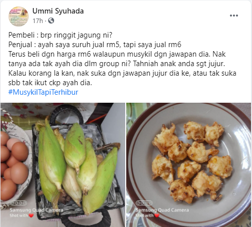 kanak-kanak jujur jual jagung