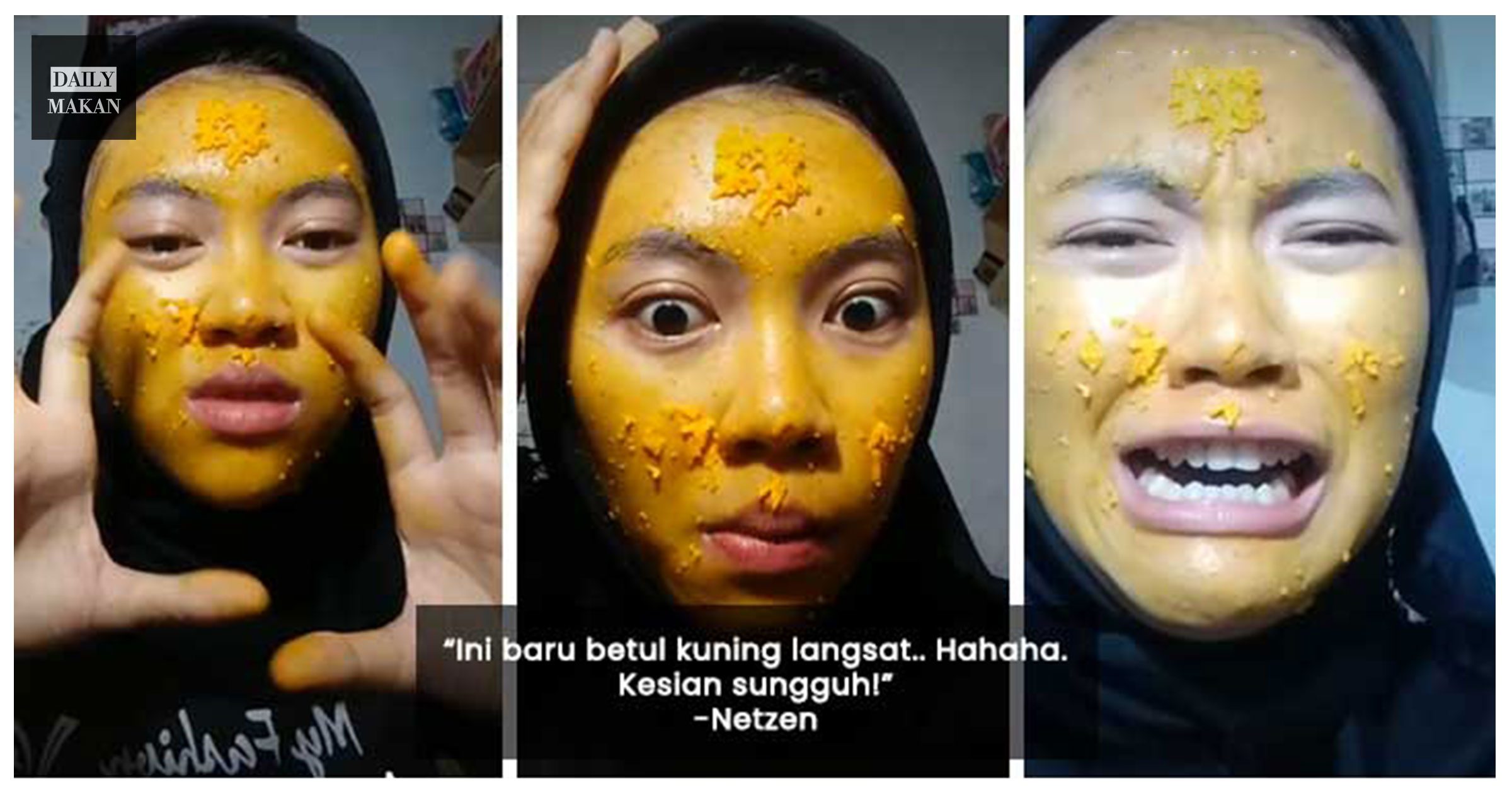 pakai masker kunyit muka jadi kuning