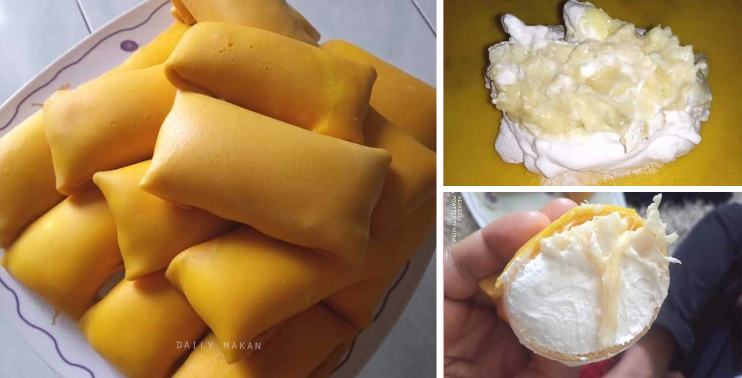 Cara Buat Durian Crepe