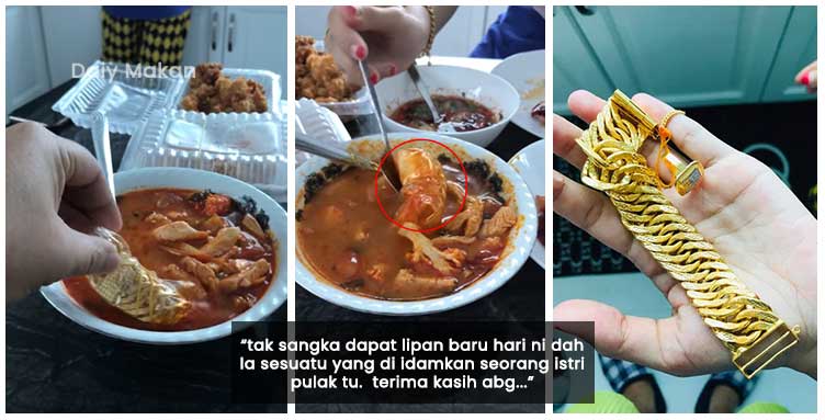 suami bagi kejutan gelang emas