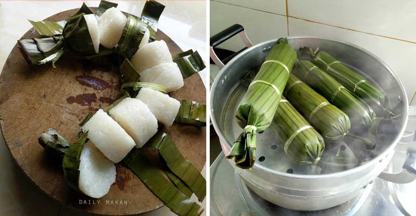 ketupat guna daun pisang