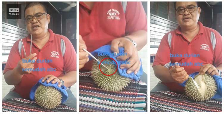 cara mudah buka durian