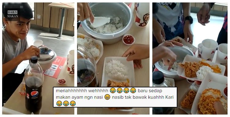 bawa periuk nasi masuk KFC