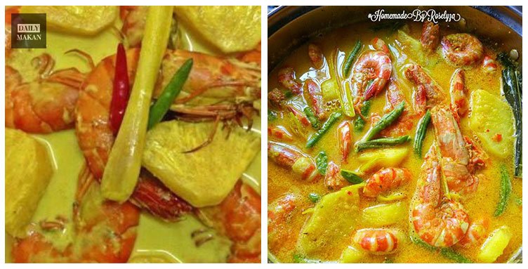 resepi udang masak lemak cili api nenas