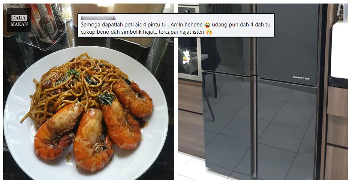 bodek suami beli peti ais dengan mee udang mahal