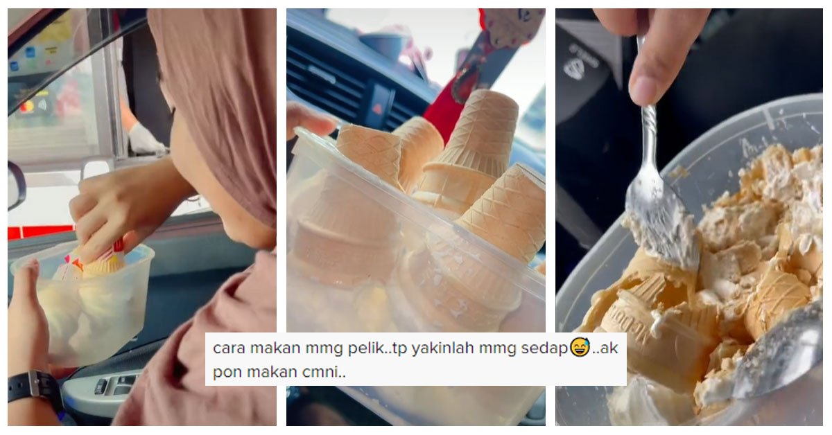 trend viral makan sundae cone