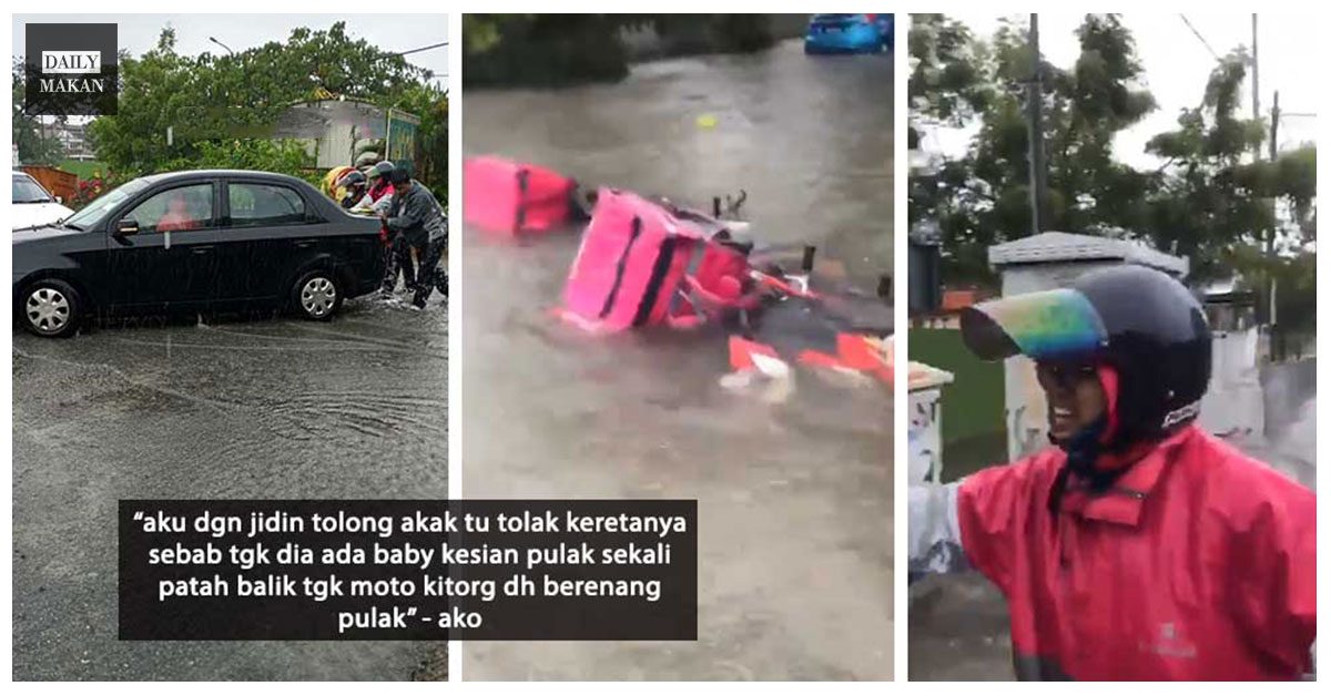 motosikal foodpanda berenang