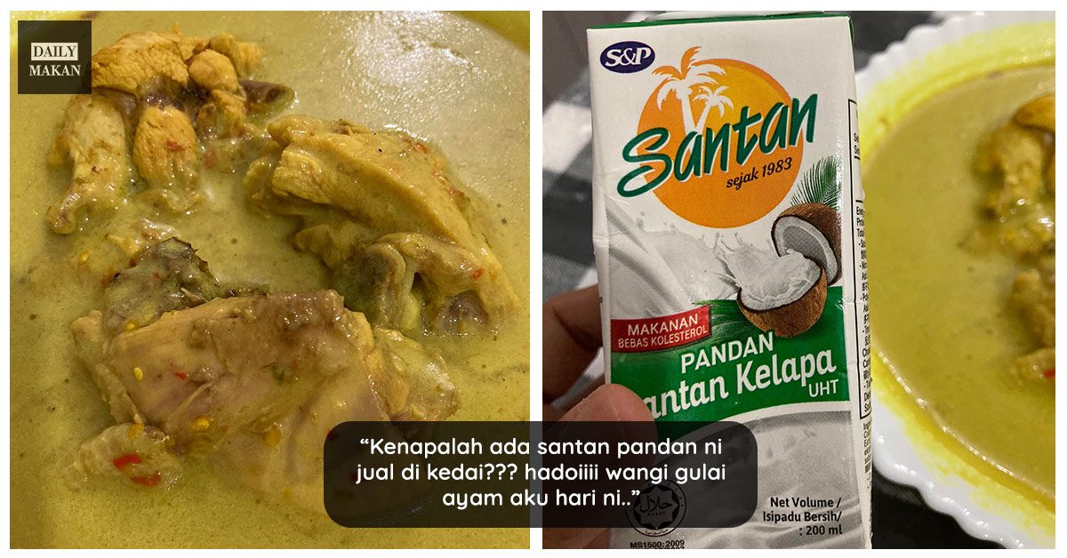 masak gulai ayam guna santan pandan