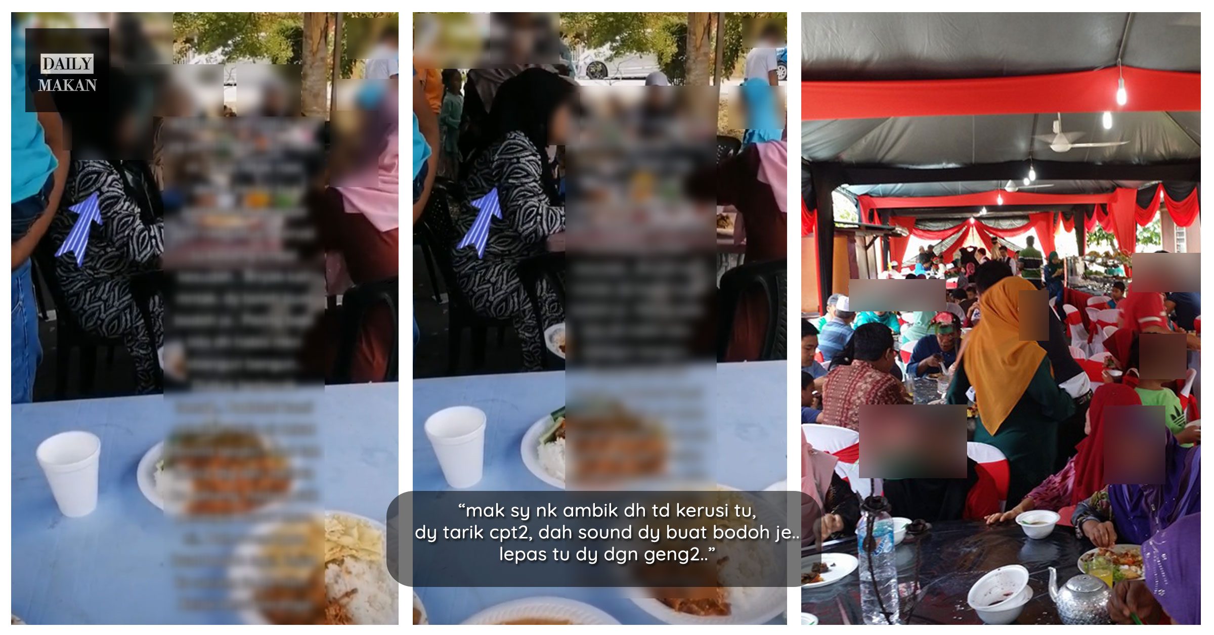 wanita buat bodoh saat makan kenduri