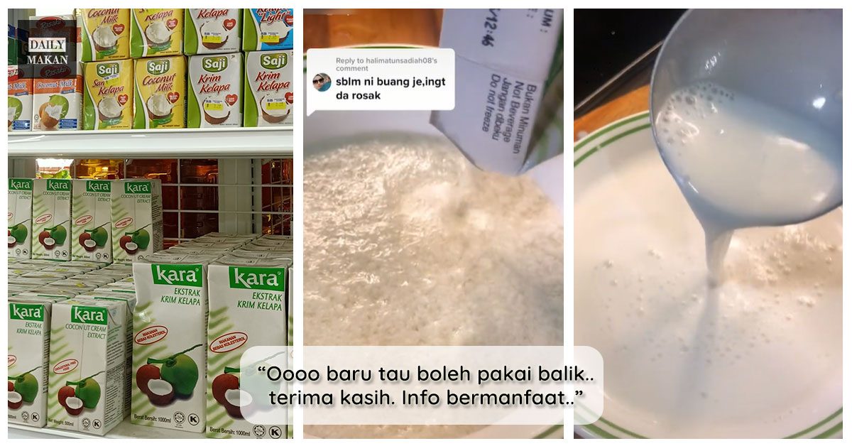 cara guna santan kotak yang dah berketul