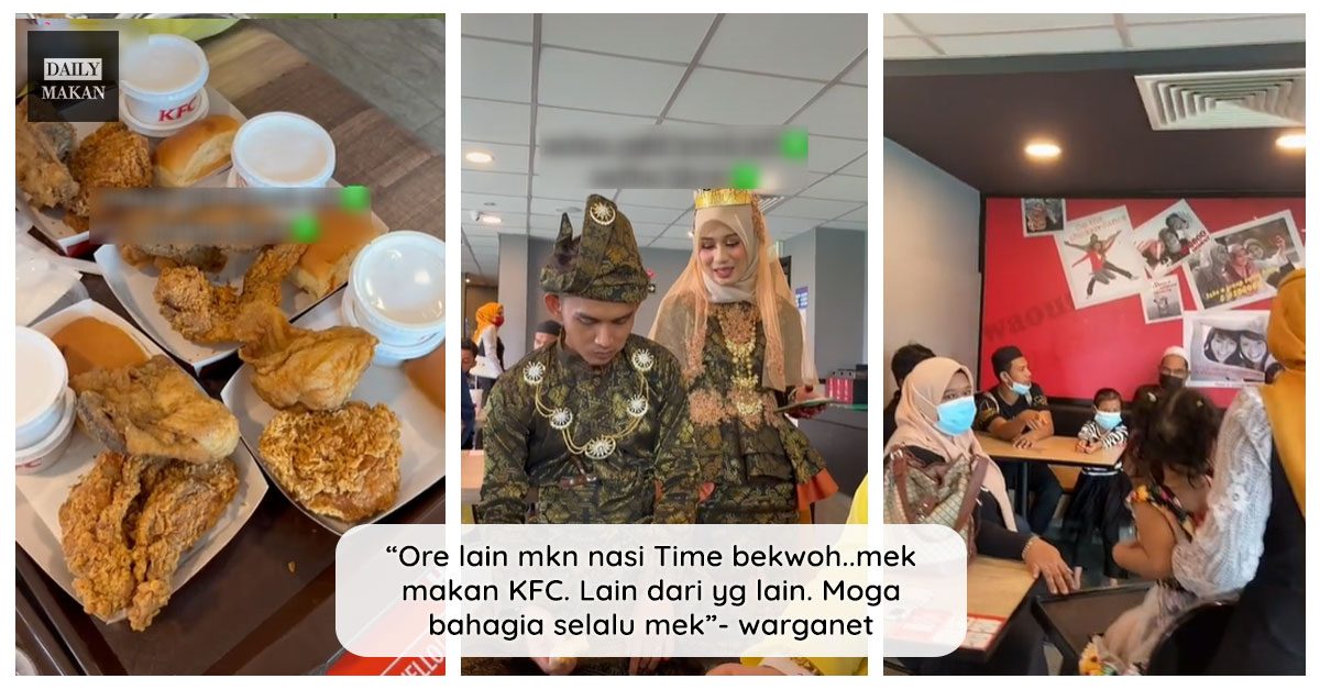 pengantin jamu selera di KFC