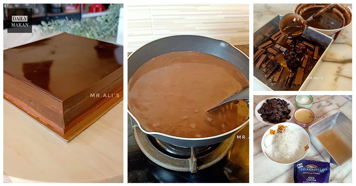 resepi puding coklat dua lapis