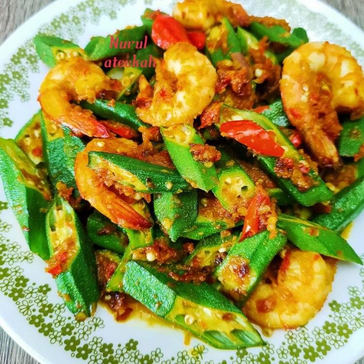 Bendi Goreng Tumis Belacan Bersama Udang