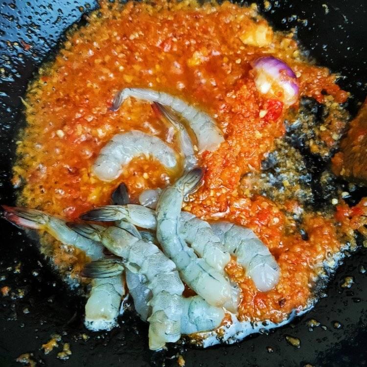 Bendi Goreng Tumis Belacan Bersama Udang