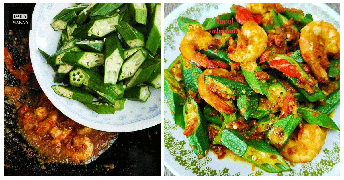 Bendi Goreng Tumis Belacan Bersama Udang