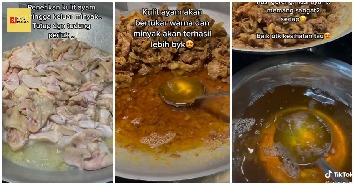 cara buat minyak menggunakan kulit ayam