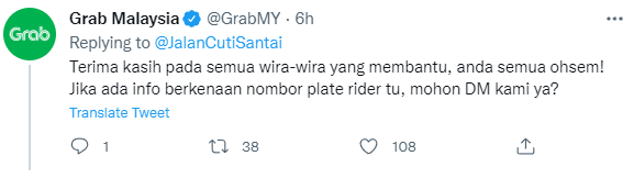 rider grab food selamatkan wanita