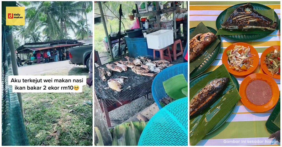 makan nasi bersama ikan bakar