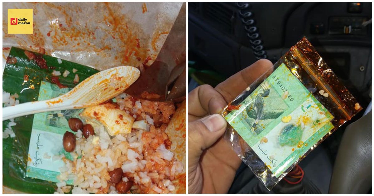 temui sesuatu dalam bungkusan nasi lemak