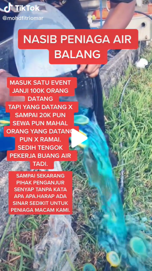 buang barang jualan