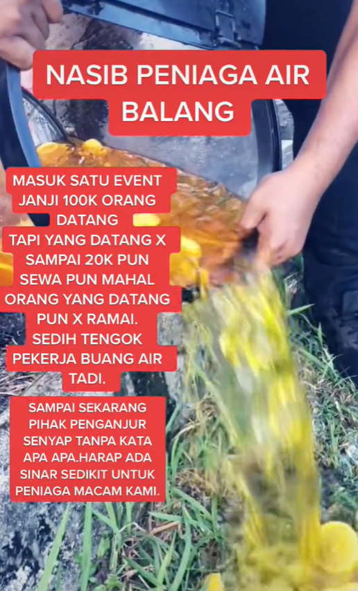 buang barang jualan