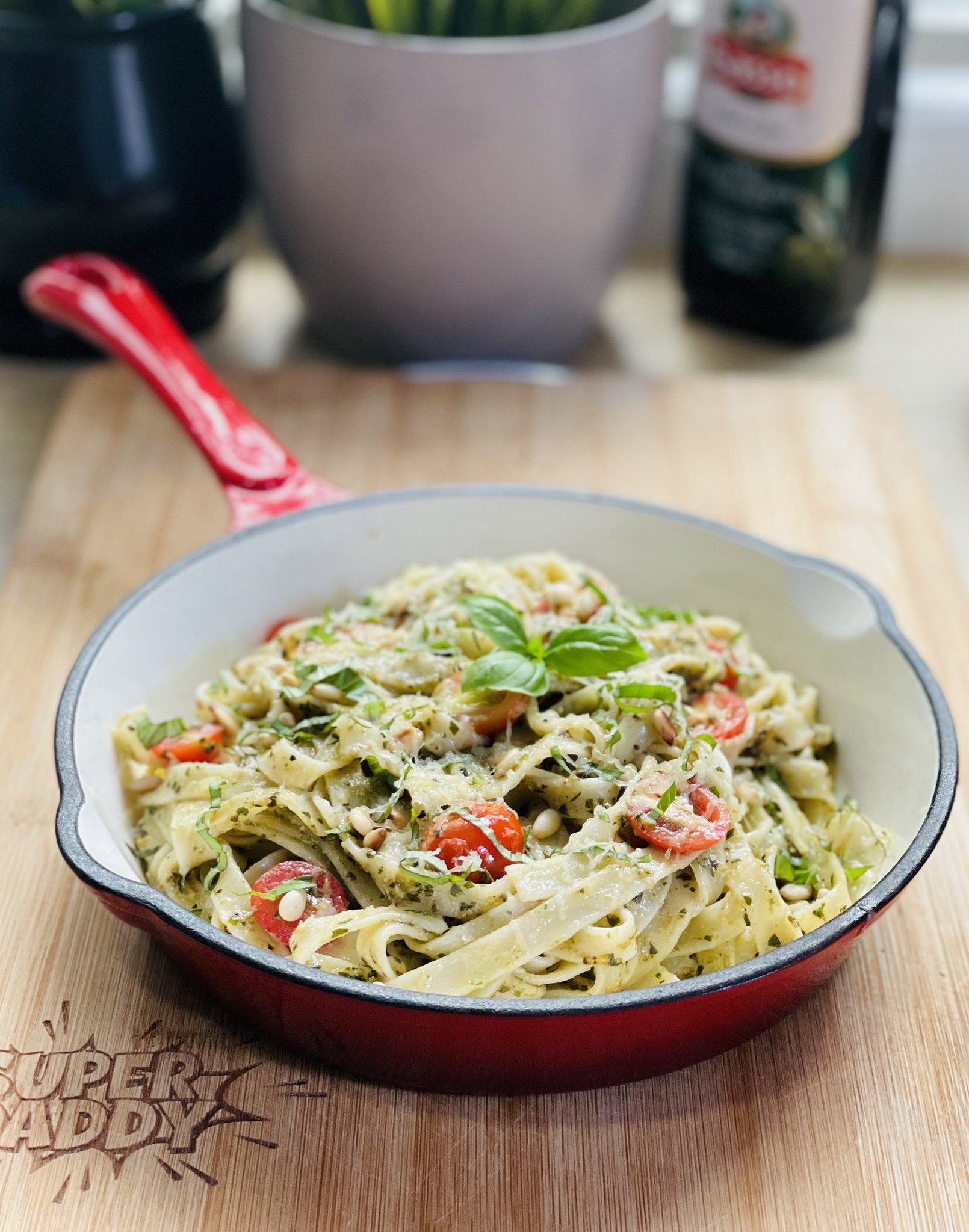 fettucini bersama sos pesto