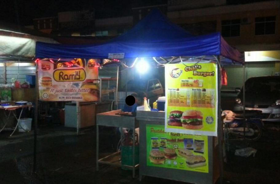 buat kiraan modal jual burger tepi jalan