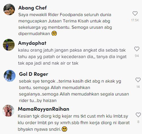 rider Foodpanda dalam longkang