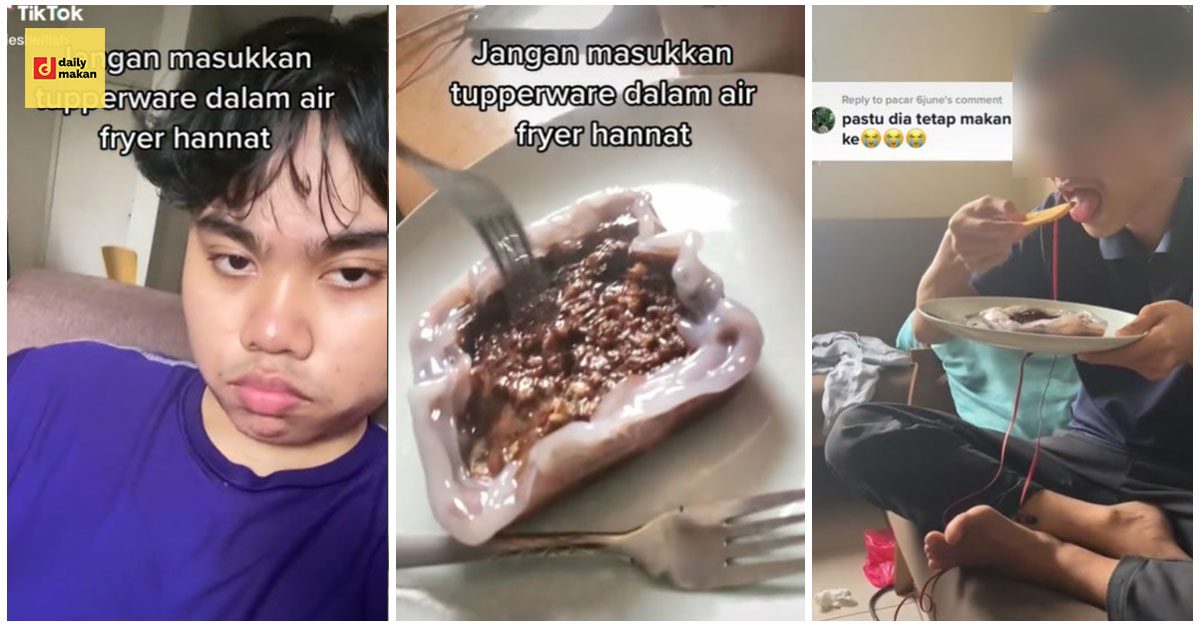 makan dalam bekas plastik cair