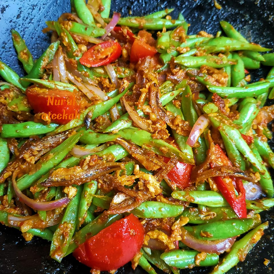 Kacang Buncis Belacan Ikan Bilis Bersama Telur