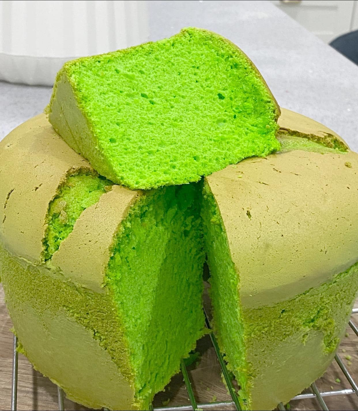 kek chiffon pandan gebu