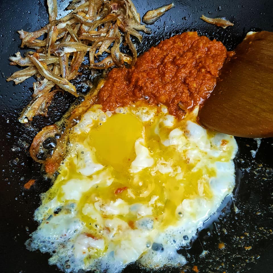 Kacang Buncis Belacan Ikan Bilis Bersama Telur