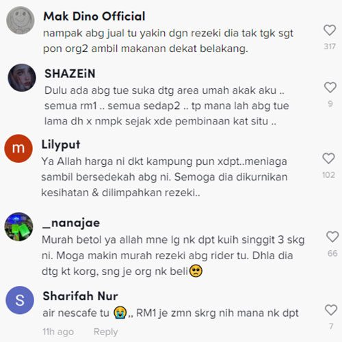 rider jual semua makanan RM1