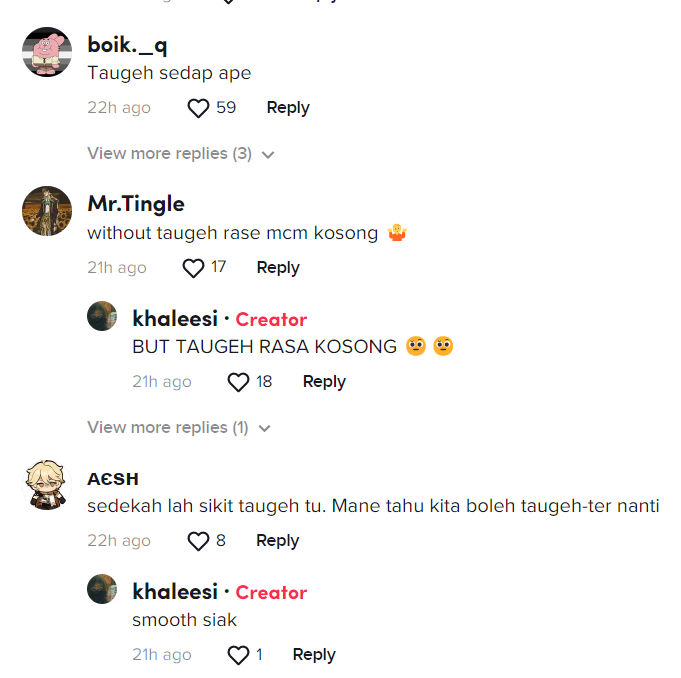 tak suka makan taugeh