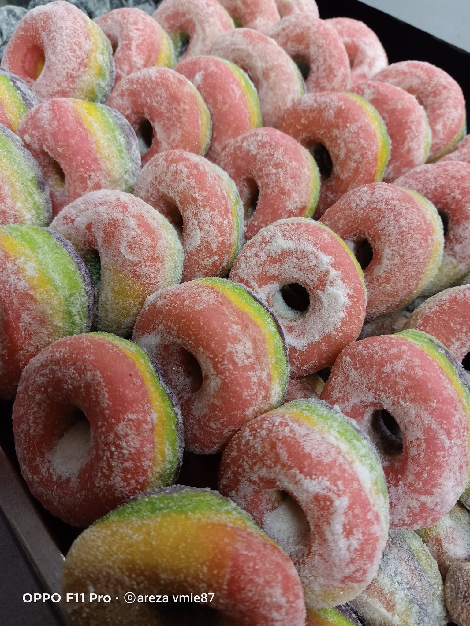 resepi donut pelangi