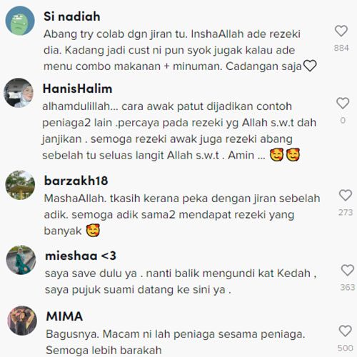 kagum dengan tindakan peniaga