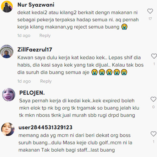 peniaga buang kek dah expired