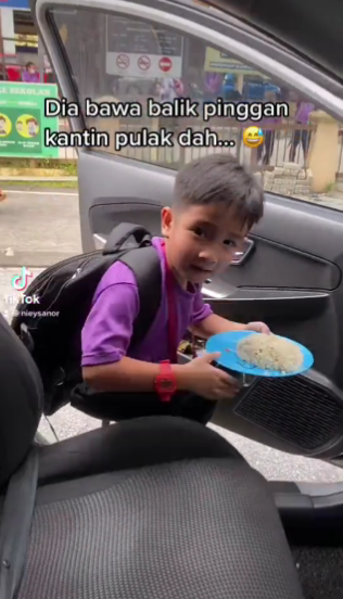 bawa balik pinggan kantin sekolah