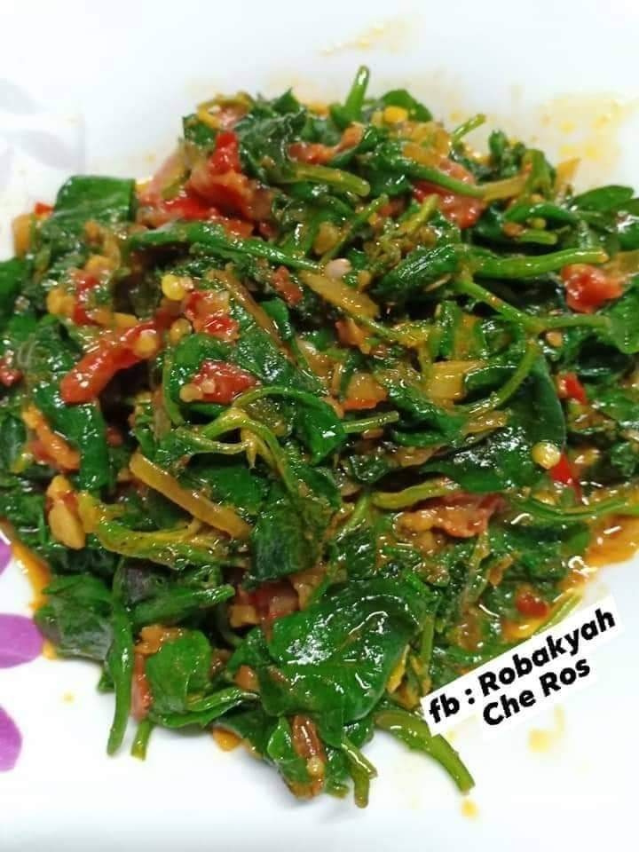 bayam brazil goreng belacan